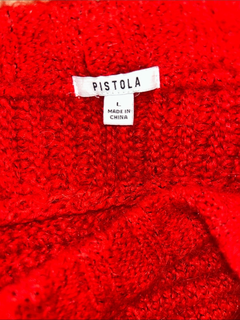 Pistola Adina Everyday Waffle Knit Raglan Sweater in Rouge, Size Large - Picture 7 of 8